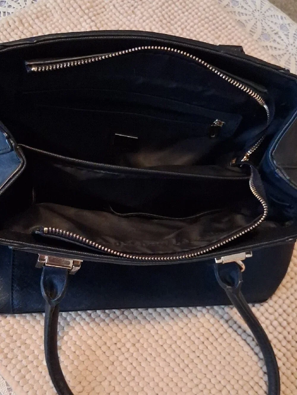 GUESS Black Satchel with Gold Hardware